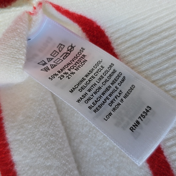 Tahari Striped Mock Neck Sweater 3/4 Sleeves Women' Size XS - Picture 8 of 15